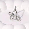Glossy Specialshaped Line Design Stainless Steel Open Finger Ring With Geometric Pattern And Electroplating For Women