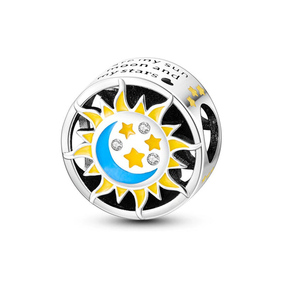 Glowinthedark Sun And Moon Jewelry 925 Silver Copperplated Pendant Bracelet Necklace Accessories With Electroplating