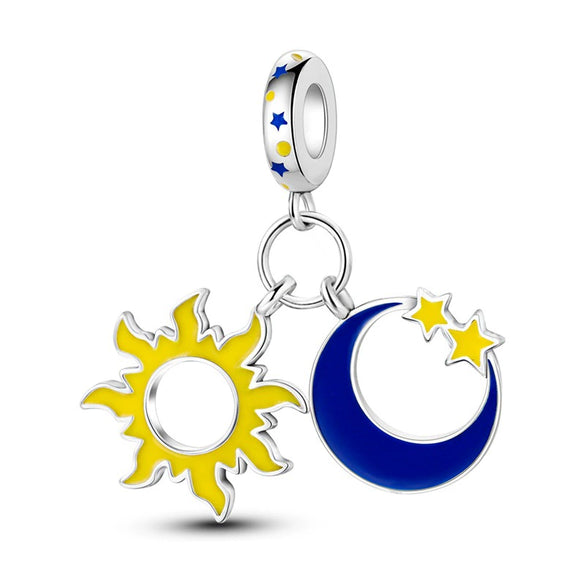 Glowinthedark Sun And Moon Jewelry 925 Silver Copperplated Pendant Bracelet Necklace Accessories With Electroplating