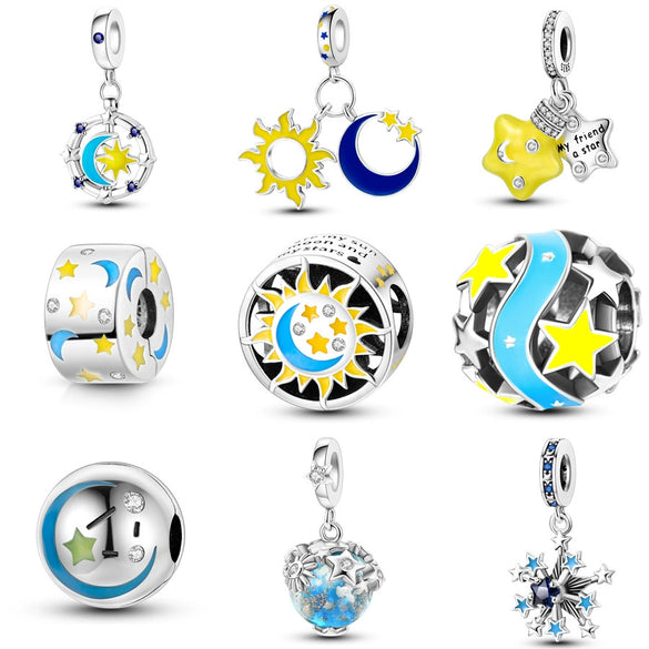 Glowinthedark Sun And Moon Jewelry 925 Silver Copperplated Pendant Bracelet Necklace Accessories With Electroplating