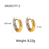 Gold And Silver Geometric Stainless Steel Earrings With Electroplated Finish Unisex Fashion Jewelry
