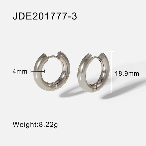 Gold And Silver Geometric Stainless Steel Earrings With Electroplated Finish Unisex Fashion Jewelry