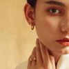 Gold And Silver Geometric Stainless Steel Earrings With Electroplated Finish Unisex Fashion Jewelry