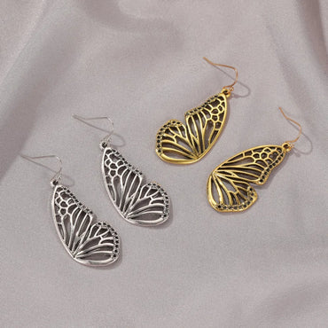 Gold Butterfly Pendant Earrings