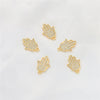 Gold Color Inlaid Zircon Heart And Feather Metal Pendant For Diy Bracelet Jewelry Accessory Electroplated