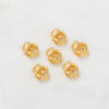 Gold Color Inlaid Zircon Heart And Feather Metal Pendant For Diy Bracelet Jewelry Accessory Electroplated