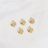 Gold Color Inlaid Zircon Heart And Feather Metal Pendant For Diy Bracelet Jewelry Accessory Electroplated