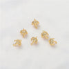 Gold Color Inlaid Zircon Heart And Feather Metal Pendant For Diy Bracelet Jewelry Accessory Electroplated