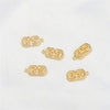 Gold Color Inlaid Zircon Heart And Feather Metal Pendant For Diy Bracelet Jewelry Accessory Electroplated