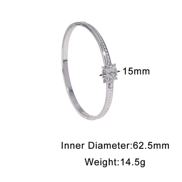 Gold Electroplated Stainless Steel Bracelet With Star Design Modern Minimalist Luxury Non Fading Finish