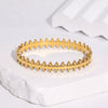 Gold Electroplated Stainless Steel Clasp Bracelet With Geometric Unique Design And Tarnish Resistant Finish