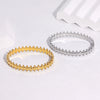 Gold Electroplated Stainless Steel Clasp Bracelet With Geometric Unique Design And Tarnish Resistant Finish