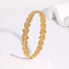 Gold Electroplated Stainless Steel Flower Clasp Bracelet With Simple Elegant Waterproof Design