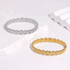Gold Electroplated Stainless Steel Flower Clasp Bracelet With Simple Elegant Waterproof Design