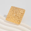 Gold Plated Alloy Stackable Ring Set With Irregular Square Geometric Shapes And Hammered Finish