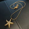 Gold Plated Alloy Starfish Pearl Earrings With Silver Tone Posts Simple Unisex Animal Inspired Jewelry Wholesale