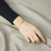 Gold Plated Copper Alloy Four Leaf Clover Bracelet For Women Retro Ethnic Style Fashion Jewelry