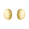Gold Plated Copper Geometric Oval Sphere Statement Earrings With Glossy Polished Eggshell Design For Women