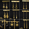 Gold Plated Copper Retro Earrings For Women With Unique Design And Elegant Vintage Style
