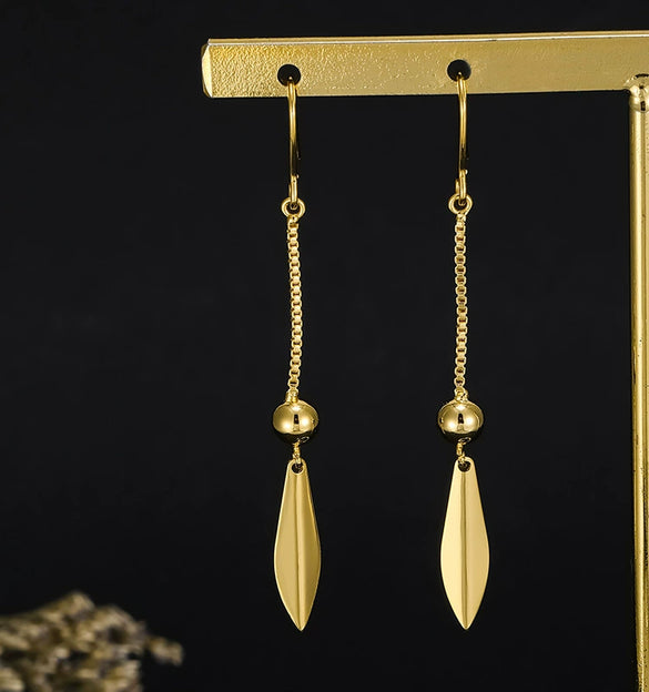 Gold Plated Copper Retro Earrings For Women With Unique Design And Elegant Vintage Style