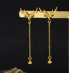 Gold Plated Copper Retro Earrings For Women With Unique Design And Elegant Vintage Style