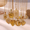 Gold Plated Copper Star And Moon Pendant Necklace With Zircon Inlay Geometric Unisex Jewelry And Whip Chain