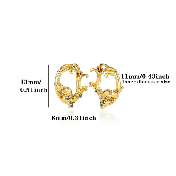 Gold Plated Copper Zircon Earrings For Women Hoop Teardrop And Floral Stud Designs With A Stylish Elegant Finish