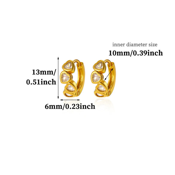 Gold Plated Copper Zircon Earrings For Women Hoop Teardrop And Floral Stud Designs With A Stylish Elegant Finish