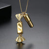 Gold Plated Geometric Pendant Necklace For Women Minimalist Copper Jewelry With Box Chain