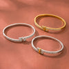Gold Plated Geometric Rhinestone Stainless Steel Bracelet For Women Minimalist Fashion Jewelry