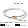 Gold Plated Geometric Rhinestone Stainless Steel Bracelet For Women Minimalist Fashion Jewelry