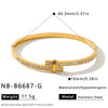 Gold Plated Geometric Rhinestone Stainless Steel Bracelet For Women Minimalist Fashion Jewelry