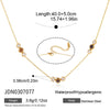 Gold Plated Geometric Stainless Steel Necklace For Women With Natural Tiger Eye Stone Pendant