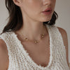 Gold Plated Geometric Stainless Steel Necklace For Women With Natural Tiger Eye Stone Pendant
