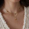 Gold Plated Geometric Stainless Steel Necklace For Women With Natural Tiger Eye Stone Pendant