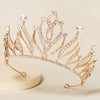 Gold Plated Rhinestone Alloy Crown Tiara For Women Diamond Design Bridal Headwear For Weddings And Parties