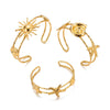 Gold Plated Stainless Steel Bracelet For Women Featuring Starfish Conch And Sun Motifs