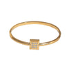 Gold Plated Stainless Steel Bracelet For Women With Geometric Diamond Encrusted Design And Non Fading Light Luxury Style