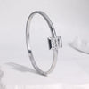 Gold Plated Stainless Steel Bracelet For Women With Geometric Diamond Encrusted Design And Non Fading Light Luxury Style