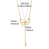 Gold Plated Stainless Steel Butterfly Teardrop Rhinestone Y Necklace With Tassel And Crystal Pendant