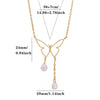 Gold Plated Stainless Steel Butterfly Teardrop Rhinestone Y Necklace With Tassel And Crystal Pendant