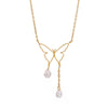 Gold Plated Stainless Steel Butterfly Teardrop Rhinestone Y Necklace With Tassel And Crystal Pendant