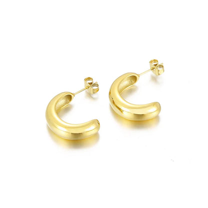 Fashion Geometric Stainless Steel No Inlaid 18K Gold Plated Earrings