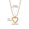 Gold Plated Stainless Steel Cross Chain Necklace With Heart And Insect Pendant Modern Minimalist Unisex Jewelry