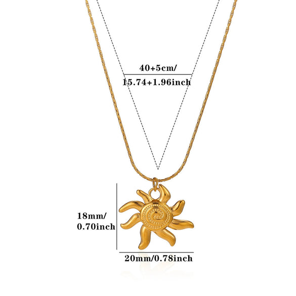 Gold Plated Stainless Steel Cross Chain Necklace With Heart And Insect Pendant Modern Minimalist Unisex Jewelry
