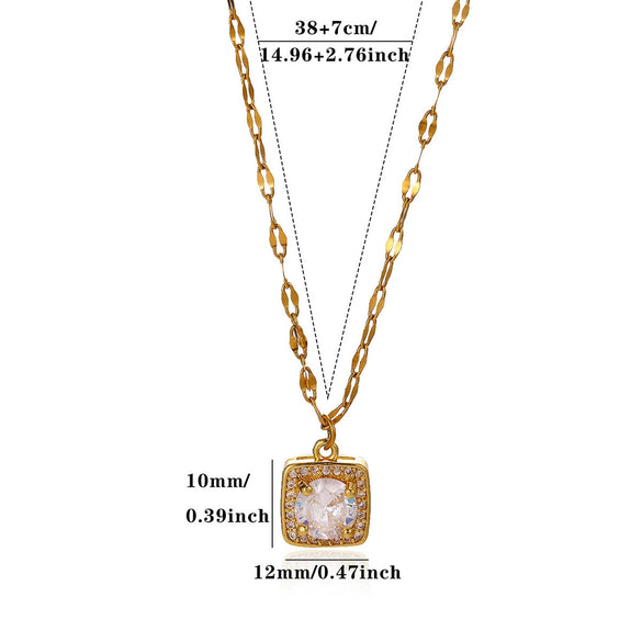 Gold Plated Stainless Steel Cross Chain Necklace With Heart And Insect Pendant Modern Minimalist Unisex Jewelry