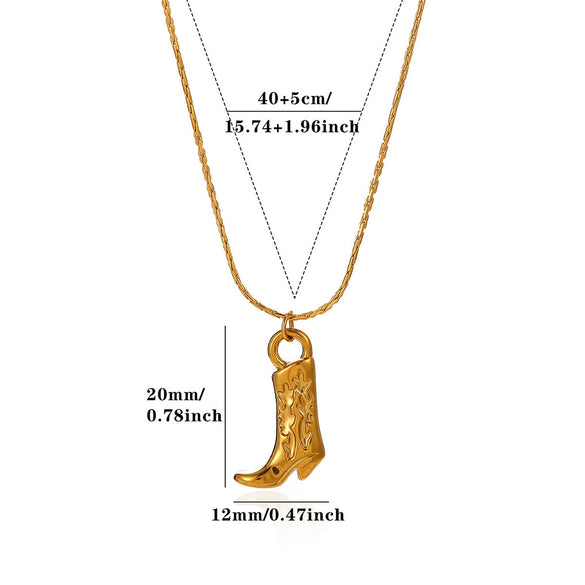 Gold Plated Stainless Steel Cross Chain Necklace With Heart And Insect Pendant Modern Minimalist Unisex Jewelry