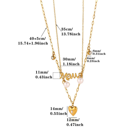 Gold Plated Stainless Steel Faux Pearl Seashell Coral Starfish Pendant Necklace For Women With Tassel Chain