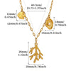 Gold Plated Stainless Steel Faux Pearl Seashell Coral Starfish Pendant Necklace For Women With Tassel Chain