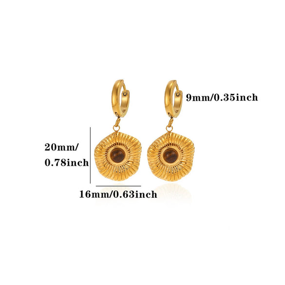 Gold Plated Stainless Steel Flower Drop Earrings For Women With Long Tassel Design Pearl And Zircon Accents Minimalist Style